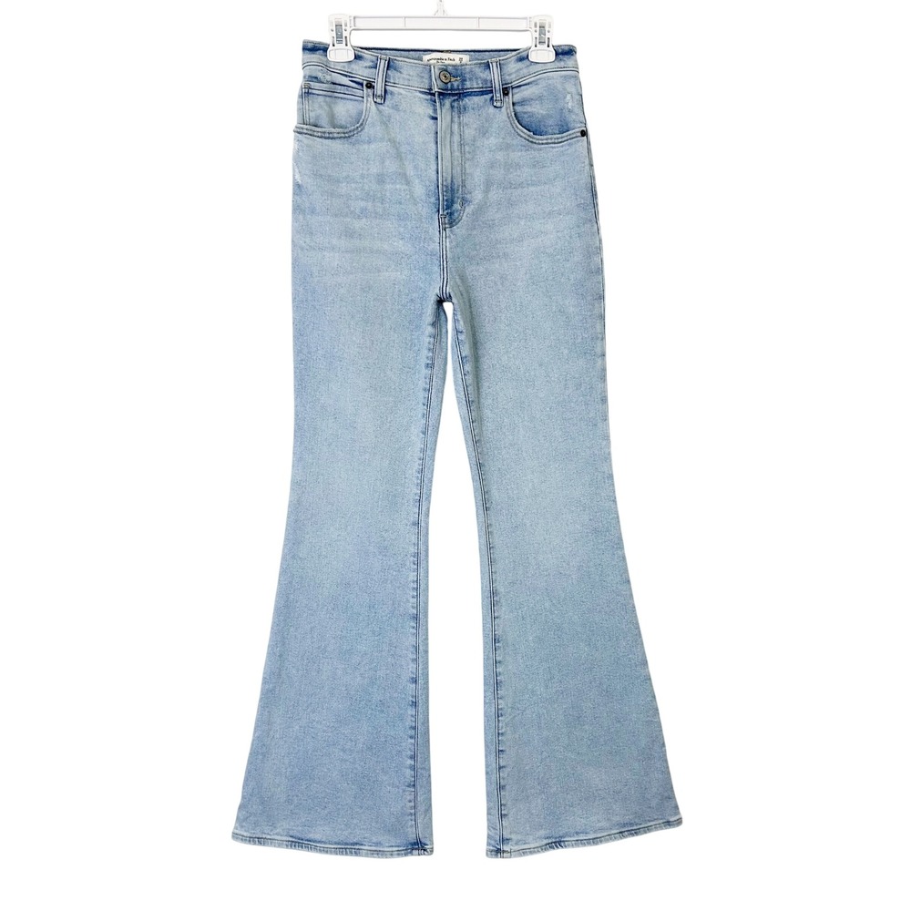 Abercrombie Fitch The Flare Ultra High Rise Jeans Women's 29 8R Light Wash
